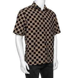 مملوكة مسبقًا قميص بربري قطن كاروهات ترولو بيج وأسود مقاس متوسط (ميديوم)