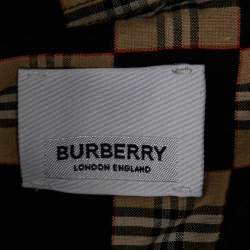 مملوكة مسبقًا قميص بربري قطن كاروهات ترولو بيج وأسود مقاس متوسط (ميديوم)