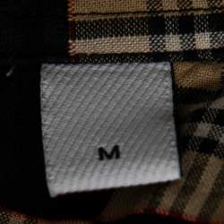 مملوكة مسبقًا قميص بربري قطن كاروهات ترولو بيج وأسود مقاس متوسط (ميديوم)