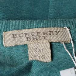 Burberry Turquoise Green Cotton Knit Roundneck T-Shirt XXL