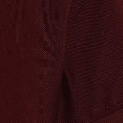 Pre Owned تي شيرت بولو بربري قطن أحمر داكن مطرز شعار الماركة بيكية مقاس كبير جداً جداً (اكس اكس لارج)