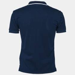 Pre Owned Burberry Navy Blue Short Sleeve Polo T-Shirt M