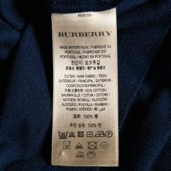 Pre Owned Burberry Navy Blue Short Sleeve Polo T-Shirt M
