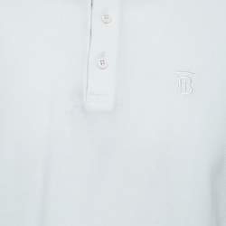 Pre Owned Burberry White Cotton Polo T-Shirt XL