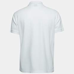 Pre Owned Burberry White Cotton Polo T-Shirt XL