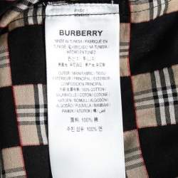 Pre Owned Burberry Black & Beige Checkerboard Printed Cotton Short Sleeve Shirt M