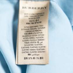 Pre Owned قميص بربري قطن أزرق أزرار أمامية مقاس متوسط