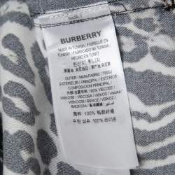 Pre Owned Burberry Black Leopard Print Button Front Short Sleeve Shirt S