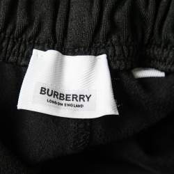 Burberry Black Knit Side Check Stripe Drawstring Shorts M