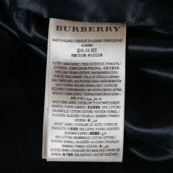 Pre Owned Burberry Grey Leather Zip Front Long Sleeve Jacket XL