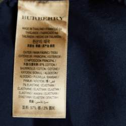 Pre Owned Burberry Navy Blue Stretch Cotton Long Sleeve Shirt L