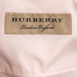 Pre Owned قميص بربري قطن وردي بأزرار أمامية مقاس متوسط - ميديوم