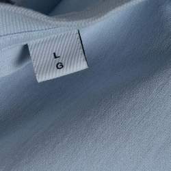 Pre Owned Burberry Light Blue Cotton Logo Print Oversized T-Shirt L