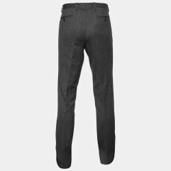 Burberry Grey Textured Wool Tailored Pants XL