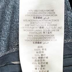 Burberry Grey Textured Wool Tailored Pants XL