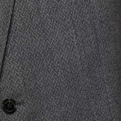 Pre Owned Burberry Grey Textured Wool Sandhurst Tailored Jacket  XXL