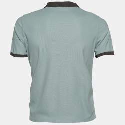 Pre Owned Burberry Sage Green Cotton Pique Polo T-Shirt L