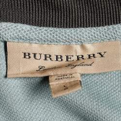 Pre Owned Burberry Sage Green Cotton Pique Polo T-Shirt L