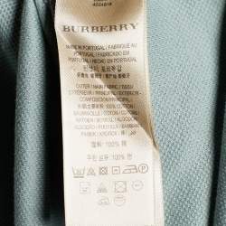 Pre Owned Burberry Sage Green Cotton Pique Polo T-Shirt L