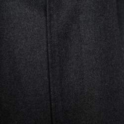 Pre Owned Burberry Dark Grey Wool Button Front Coat XXL