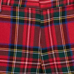 Burberry Red Tartan Wool Slim Fit Trousers M