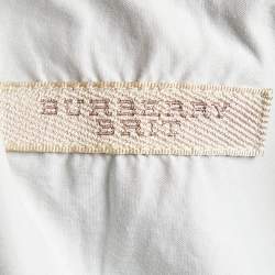 Pre Owned Burberry Brit Grey Cotton Short Sleeve Shirt L