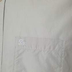 Pre Owned Burberry Brit Grey Cotton Short Sleeve Shirt L