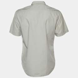 Pre Owned Burberry Brit Grey Cotton Short Sleeve Shirt L