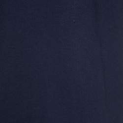Pre Owned Burberry Navy Blue Cotton Pique Short Sleeve Polo T-Shirt XXL