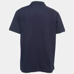 Pre Owned Burberry Navy Blue Cotton Pique Short Sleeve Polo T-Shirt XXL