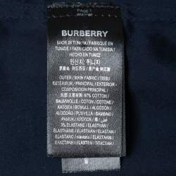 Pre Owned Burberry Navy Blue Cotton Button Front Shirt XL