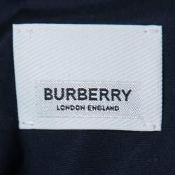 Pre Owned Burberry Navy Blue Cotton Button Front Shirt XL