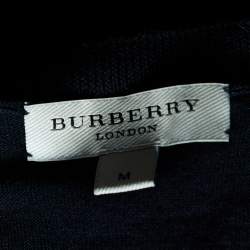 Burberry Black Merino Wool V-Neck Sweater M