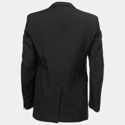 Pre Owned Burberry Black Wool Single-Breasted Blazer M