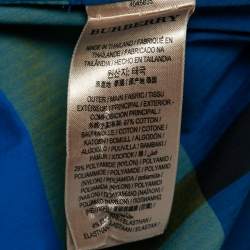 Burberry Blue Checked Stretch Cotton Button Down Shirt S