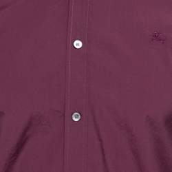 Burberry Burgundy Cotton Button Front Shirt S