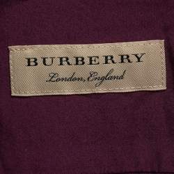 Burberry Burgundy Cotton Button Front Shirt S