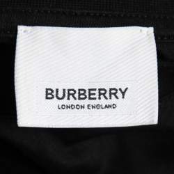 Burberry Black Cotton Logo Embroidered Short Sleeve T-Shirt M