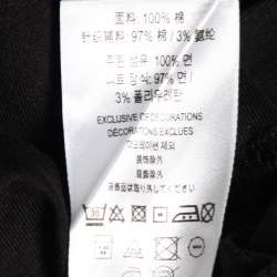 Burberry Black Cotton Logo Embroidered Short Sleeve T-Shirt M