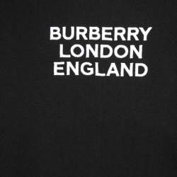 Burberry Black Cotton Logo Embroidered Short Sleeve T-Shirt M