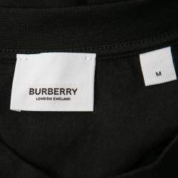Pre Owned Burberry Black Cotton Shark Print T-Shirt M