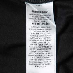 Pre Owned Burberry Black Cotton Shark Print T-Shirt M