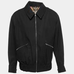 Burberry Black Cotton Zip-Up Jacket L