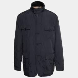 Burberry Vintage Black Synthetic Zip-Up Jacket 3XL