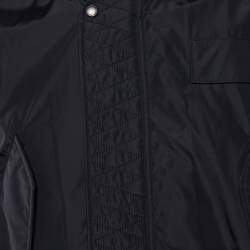 Burberry Black Synthetic & Checkered Cotton Reversible Bomber Jacket S