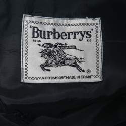 Pre Owned Burberry Vintage Navy Blue Wool Blend Single-Breasted Blazer XXL