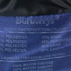 Pre Owned Burberry Vintage Navy Blue Wool Blend Single-Breasted Blazer XXL