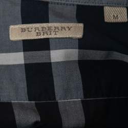 Burberry Blue Checked Cotton Button Down Shirt M