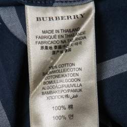 Burberry Blue Checked Cotton Button Down Shirt M