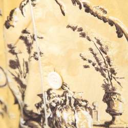 Pre Owned Burberry Butter Yellow Castle Print Cotton Pyjama Style Shirt M